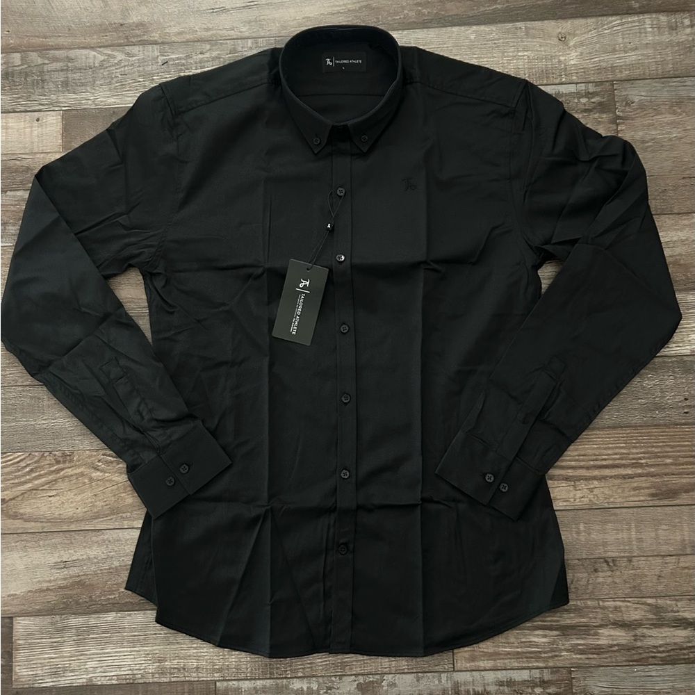 Men's Tailored Athlete Black Dress Shirt